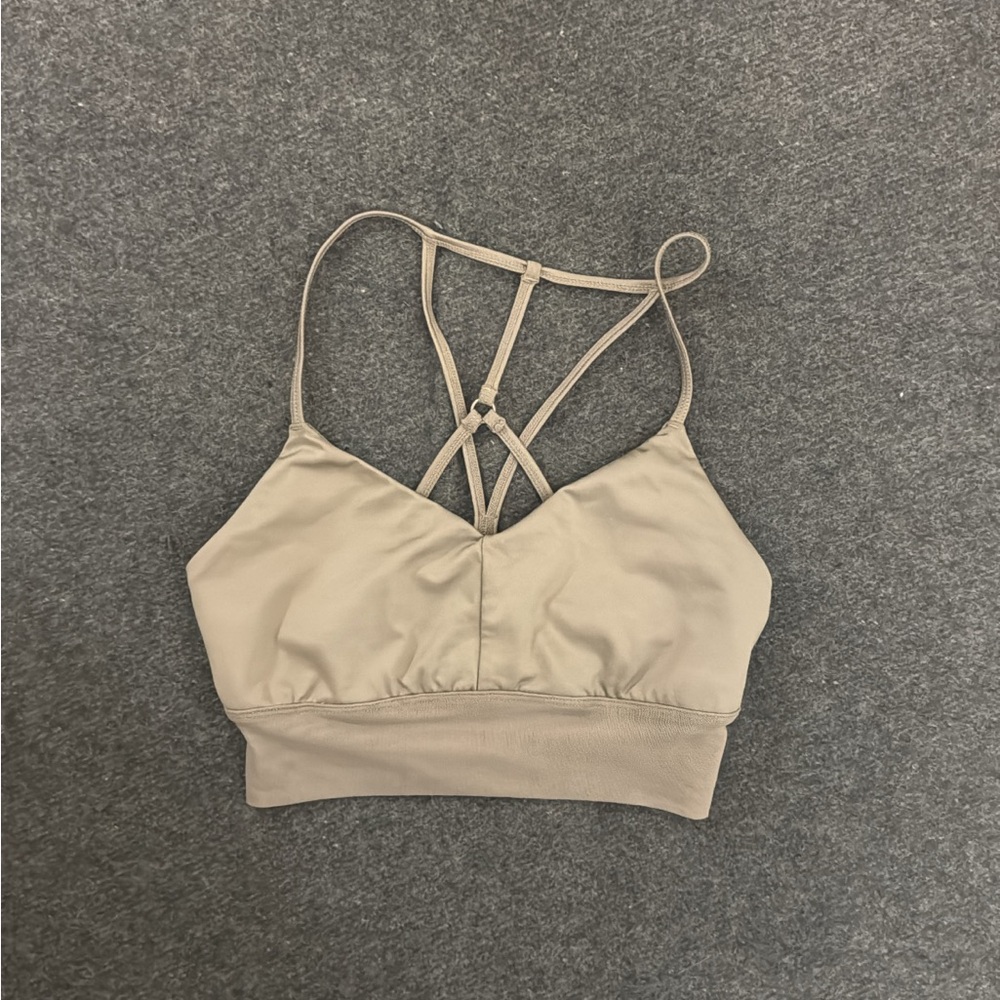 Tan Strappy Sports Bra